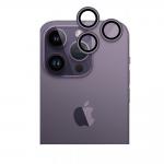 Set 3 protectii sticla camera foto HOFI CamRing compatibil cu iPhone 14 Pro / 14 Pro Max Purple 2 - lerato.ro
