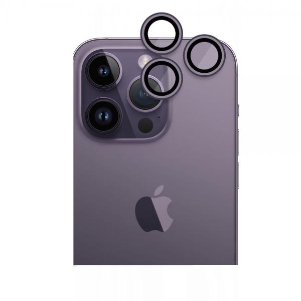 Set 3 protectii sticla camera foto HOFI CamRing compatibil cu iPhone 14 Pro / 14 Pro Max Purple 1 - lerato.ro
