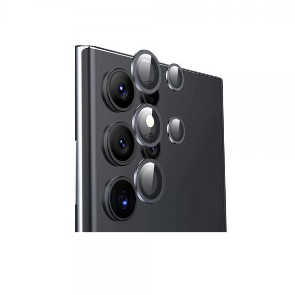 Set 5 protectii sticla camera foto HOFI CamRing compatibil cu Samsung Galaxy S22 Ultra Black