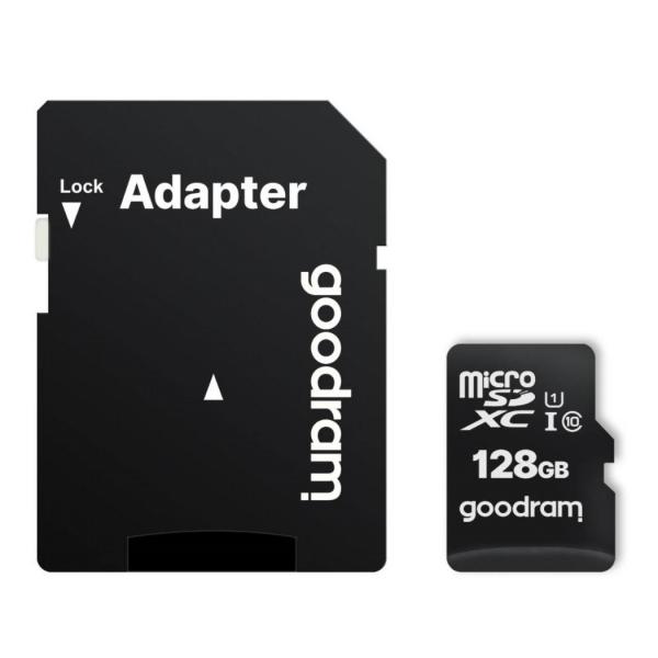 Card de memorie Goodram MicroSDXC 128GB CLASS 10 UHS I U1 100MB/s cu adaptor SD 1 - lerato.ro