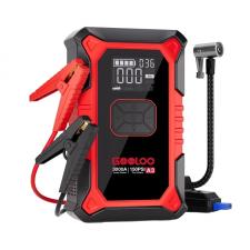 Redresor auto 2in1 GOOLOO A3, Clesti pentru pornire motor diesel sau benzina, 3000A, 3000mAh, Presiune compresor 150 PSI, Debit maxim 35l/min, Lanterna LED, USB-A, Negru / Rosu