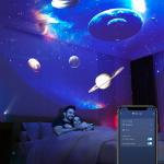 Lampa ambientala Proiector Galaxy Star Smart Gosund LB4, 4 filme incluse, Control vocal, WiFi, ideala pentru camera copilului, Alb 8 - lerato.ro