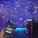 Lampa ambientala Proiector Galaxy Star Smart Gosund LB4, 4 filme incluse, Control vocal, WiFi, ideala pentru camera copilului, Alb 3 - lerato.ro