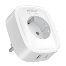 Priza smart Gosund SP6 cu monitorizarea energiei, Control vocal, 16A, 20W, USB/USB-C, Tuya, Bluetooth, WiFi, Alb