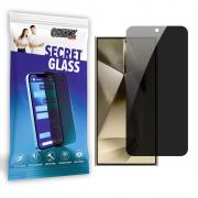 Folie sticla hibrid GrizzGlass SecretGlass Privacy compatibila cu Samsung Galaxy S24 Ultra, Negru