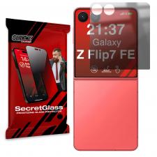 Folii protectie Samsung Galaxy Z Flip 7 FE, Folie sticla securizata GrizzGlass SecretGlass Privacy compatibila cu Samsung Galaxy Z Flip 7 FE, Negru, lerato.ro