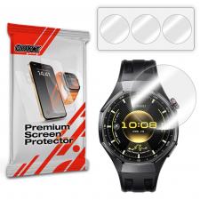 Accesorii Huawei Watch GT, Set 3 folii protectie GrizzGlass Hydrofilm compatibila cu Huawei Watch GT 6, 46mm, Transparent, lerato.ro