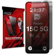 Folie sticla securizata GrizzGlass SecretGlass Privacy compatibila cu Xiaomi Redmi 15C 5G, Negru