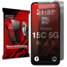 Folie sticla securizata GrizzGlass SecretGlass Privacy compatibila cu Xiaomi Redmi 15C 5G, Negru