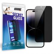 Folie sticla securizata GrizzGlass SecretGlass Privacy compatibila cu iPhone 15 Pro, Negru