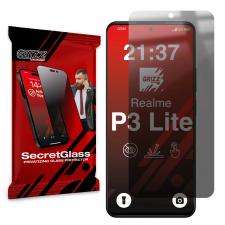 Folii protectie Realme P3 Lite 5G, Folie sticla securizata GrizzGlass SecretGlass Privacy compatibila cu Realme P3 Lite, Negru, lerato.ro