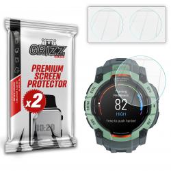 Set 2 folii sticla hibrid GrizzGlass HybridGlass compatibile cu Garmin Instinct 3 50mm, Transparent