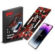 Folie sticla securizata GrizzGlass HybridGlass Easy, Kit montare inclus, compatibila cu iPhone 14 Pro Max, Transparent