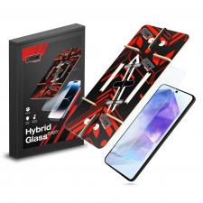 Folie sticla securizata GrizzGlass HybridGlass Easy, Kit montare inclus, compatibila cu Samsung Galaxy A54, Transparent