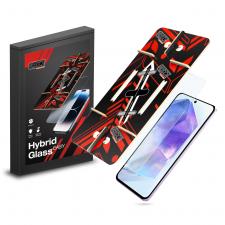 Folie sticla securizata GrizzGlass HybridGlass Easy, Kit montare inclus, compatibila cu Samsung Galaxy A55, Transparent
