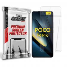Folie sticla securizata GrizzGlass HybridGlass compatibila cu Xiaomi Poco F6 Pro, Transparent