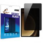 Folie protectie sticla hibrid GrizzGlass SecretGlass Privacy compatibila cu Samsung Galaxy Tab S9 FE Plus, Negru 2 - lerato.ro