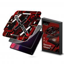 Folii tablete Lenovo Tab, Folie protectie sticla hibrid GrizzGlass SecretGlass Easy Privacy, Kit montare inclus, compatibila cu Lenovo Tab P12, Negru, lerato.ro