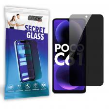 Folii protectie telefoane Xiaomi, Folie sticla hibrid GrizzGlass SecretGlass Privacy compatibila cu Xiaomi Poco C61, Negru, lerato.ro