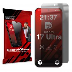 Folie sticla hibrid GrizzGlass SecretGlass Privacy compatibila cu Xiaomi 17 Ultra, Negru
