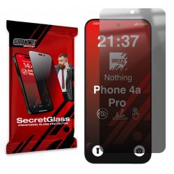 Folie sticla hibrid GrizzGlass SecretGlass Privacy compatibila cu Nothing Phone (4a) Pro, Negru