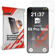 Folii protectie telefoane Xiaomi, Folie sticla hibrid GrizzGlass HybridGlass compatibila cu Xiaomi Poco X8 Pro Max, Transparent, lerato.ro