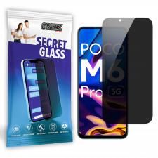 Folii protectie telefoane Xiaomi, Folie sticla hibrid GrizzGlass SecretGlass Privacy compatibila cu Xiaomi Poco M6 Pro 5G, Negru, lerato.ro