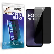Folii protectie telefoane Xiaomi, Folie sticla hibrid GrizzGlass SecretGlass Privacy compatibila cu Xiaomi Poco M6 Plus 5G, Negru, lerato.ro