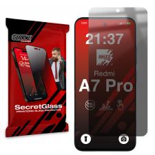 Folie sticla hibrid GrizzGlass SecretGlass Privacy compatibila cu Xiaomi Redmi A7 Pro, Negru