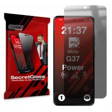 Folii protectie telefoane Motorola, Folie sticla hibrid GrizzGlass SecretGlass Privacy compatibila cu Motorola Moto G37 Power, Negru, lerato.ro