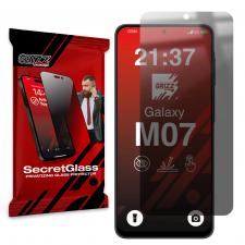 Folie sticla hibrid GrizzGlass SecretGlass Privacy compatibila cu Samsung Galaxy M07, Negru
