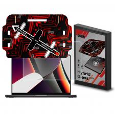 Folii Protectie Laptop, Folie protectie GrizzGlass HybridGlass Easy, Kit montare inclus, compatibila cu MacBook Pro 16 inch M3, Transparent, lerato.ro