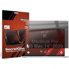 Folie protectie GrizzGlass SecretGlass Privacy compatibila cu MacBook Pro 14 inch M4, Negru