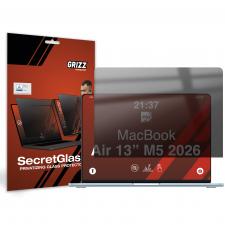 Folie protectie GrizzGlass SecretGlass Privacy compatibila cu MacBook Air 13 inch (2022-2026), Negru