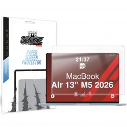 Folie protectie GrizzGlass PaperScreen compatibila cu MacBook Air 13 inch M5, Transparent