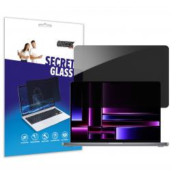 Folie protectie GrizzGlass SecretGlass Privacy compatibila cu MacBook Pro 16 inch M5, Negru