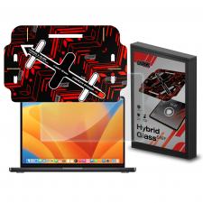 Folii Protectie Laptop, Folie protectie GrizzGlass HybridGlass Easy, Kit montare inclus, compatibila cu MacBook Pro 16 inch (M1/M2/M3/M4/M5), Transparent, lerato.ro