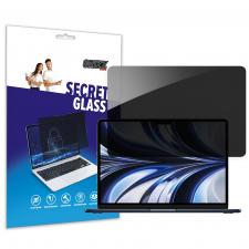 Folie protectie GrizzGlass SecretGlass Privacy compatibila cu MacBook Air 13.3 2022, Negru