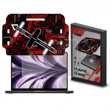 Folie protectie GrizzGlass HybridGlass Easy, Kit montare inclus, compatibila cu MacBook Air 13 inch 2022, Transparent