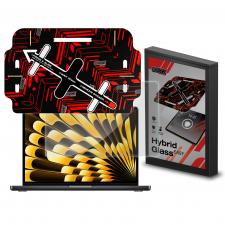 Folie protectie GrizzGlass HybridGlass Easy, Kit montare inclus, compatibila cu MacBook Air 13 inch 2023, Transparent