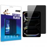 Folie sticla hibrid GrizzGlass SecretGlass Privacy compatibila cu iPad Pro 11 inch (2024), Negru 2 - lerato.ro
