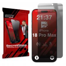 Folie sticla hibrid GrizzGlass SecretGlass Privacy compatibila cu iPhone 18 Pro Max, Negru