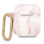 Carcasa Guess GUA2UNMP Marble compatibila cu Apple AirPods 1/2 Roz 3 - lerato.ro