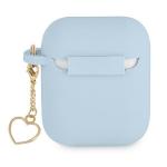 Carcasa Guess GUA2LSCHSB Silicone Charm Heart compatibila cu Apple AirPods 1/2 Albastru 4 - lerato.ro