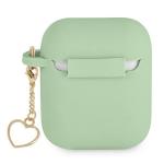 Carcasa Guess GUA2LSCHSN Silicone Charm Heart compatibila cu Apple AirPods 1/2 Verde 4 - lerato.ro