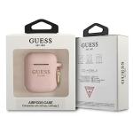 Carcasa Guess GUA2SGGEP Silicone Glitter compatibila cu Apple AirPods 1/2 Roz 4 - lerato.ro