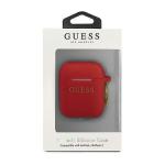 Carcasa Guess GUACCSILGLRE Silicone Glitter compatibila cu Apple AirPods 1/2 Rosu 3 - lerato.ro