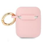 Carcasa Guess GUA2SSSI Silicone Vintage Script compatibila cu Apple AirPods 1/2 Roz 4 - lerato.ro