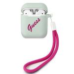 Carcasa Guess GUACA2LSVSBF Silicone Vintage compatibila cu Apple AirPods 1/2 Verde 2 - lerato.ro