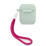 Carcasa Guess GUACA2LSVSBF Silicone Vintage compatibila cu Apple AirPods 1/2 Verde 3 - lerato.ro